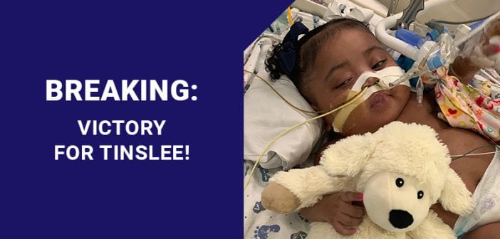 Baby Tinslee wins in appeals court, receives temporary injunction protecting her life